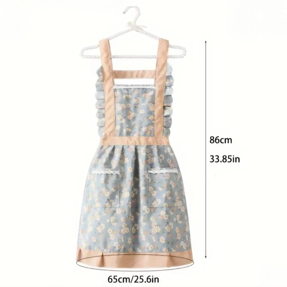 Stylish Durable Stain-Resistant 50s  Kitchen Apron - Perfect for Chefs & Servers - Picture 2 of 8